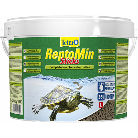 Tetra reptomin, alimento completo para tortugas acuáticas. Cubo de 10 litros.