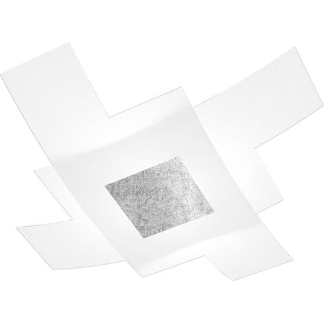 TETRIS COLOR APPLIQUE-PLAFONIERA D.95 CM. 4 LUCI FOGLIA ARGENTO 1121-95-FA