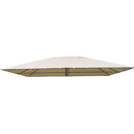 Tetto di Ricambio Copertura Rettangolare per Gazebo 400x300 cm in Poliestere Beige