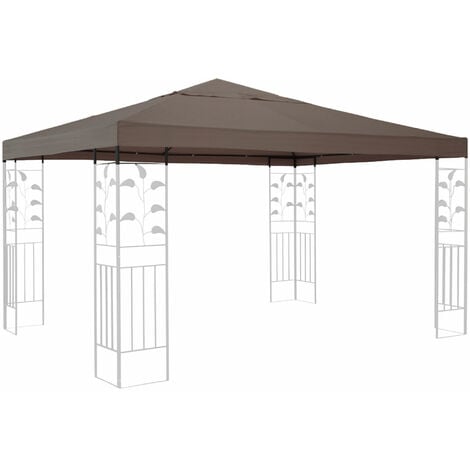 Gazebo da giardino in metallo marrone scuro effetto invecchiato St Germain