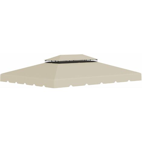 Tetto di Ricambio per Gazebo da Giardino 3x4m in Poliestere Beige