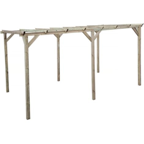 HABITAT ET JARDIN Tettoia per auto in legno "Sunny" da 3 x 5 m