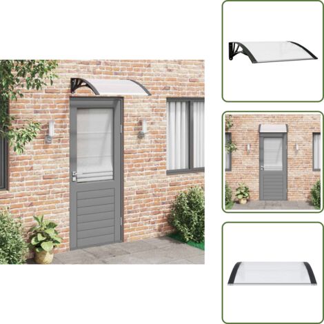 Tettoia per ingresso - vidaXL Tettoia per Porta Nero e Trasparente 80x75 cm in Policarbonato - Tettoia da veranda