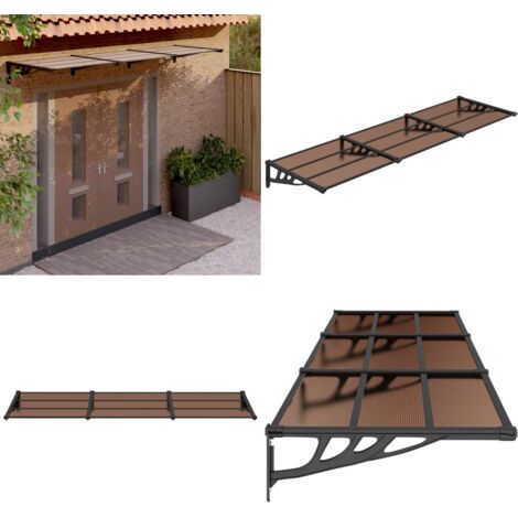 Tettoia per Porta Nera 297,5x90 cm in Policarbonato - Protezione porta - Tettoia in policarbonato
