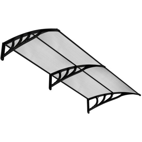 Tettoia per porta per protezione da sole pioggia neve, Tettoia per porta finestra in alluminio 199x99cm Grigio