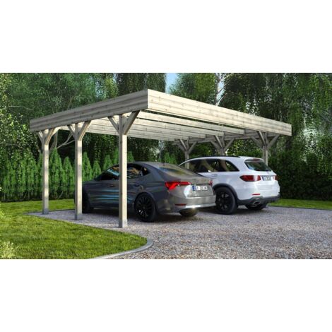 Tettoia posto auto coperto in legno 6.06x5.03 m - 30.48 m2 - CAR5