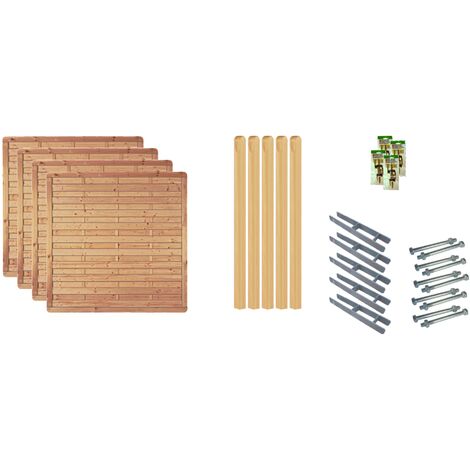 Tetzner &amp Jentzsch Sichtschutz Zaun-Set Baltimore sibirische Lärche 765 x 180 cm