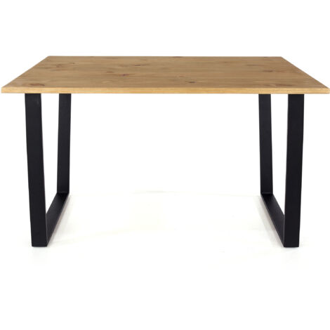 Texas Rectangular Dining Table with Black Metal Legs