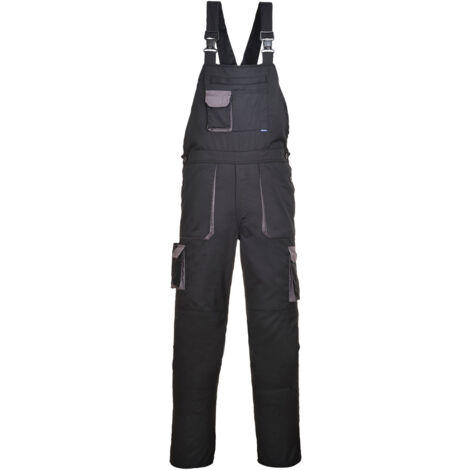 Texo Kontrast-Trägerhose Schwarz L