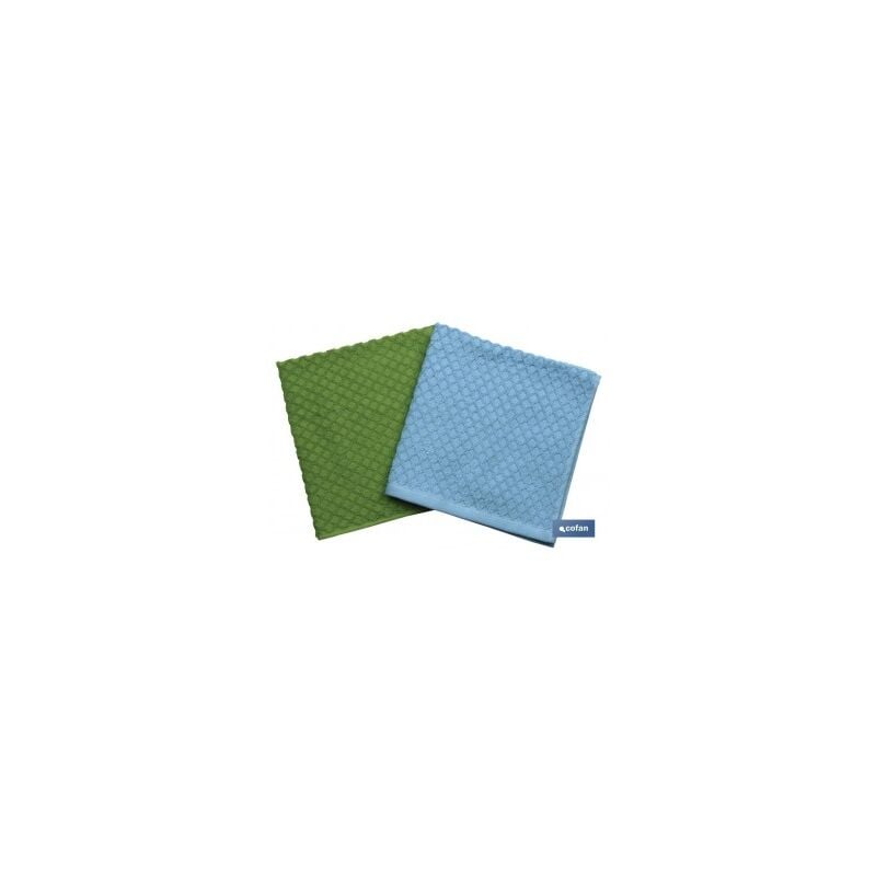 

Pack 2 paÑos cocina 50x50 verdeazul modmerlot