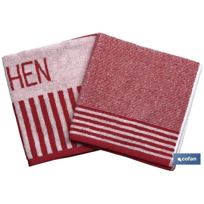 

Pack 2 paÑos cocina 50x50 rojo modcabernet