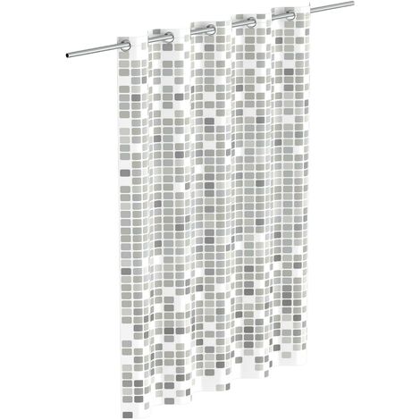 MSV Duschvorhang In Silber-Optik, 180x200 Cm – Stylischer Spritzschutz Für Dein Bad