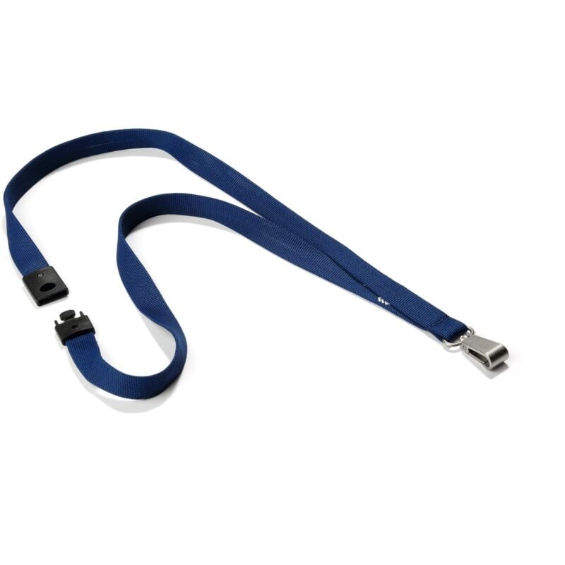 Durable - Soft Premium Lanyards with Clip and Safety Release 10 Pack Blue