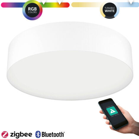 Textile Romao-Z de lampe, LED blanc en plastique 35W 2700-6500K H: 15cm Ø57cm Dimmable