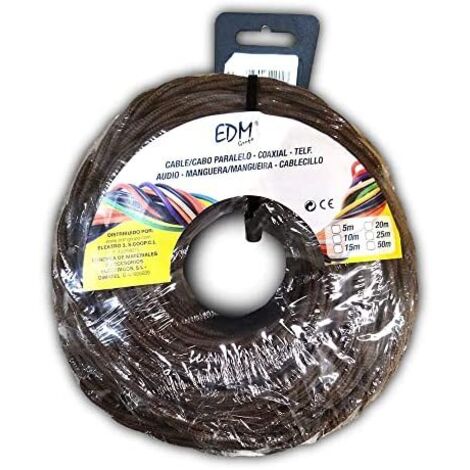 Textilgeflecht parallel 3x2,5mm braun 5mts