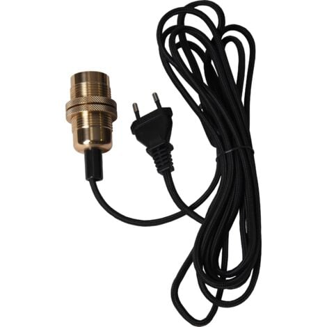 STAR TRADING Textilkabel mit messingfarbener E14 Fassung, A++ (924929425)