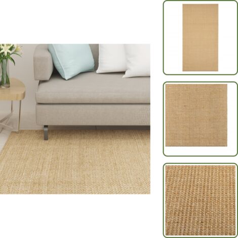 Textura natural - vidaXL Alfombra de sisal natural 80x150 cm - Antideslizante