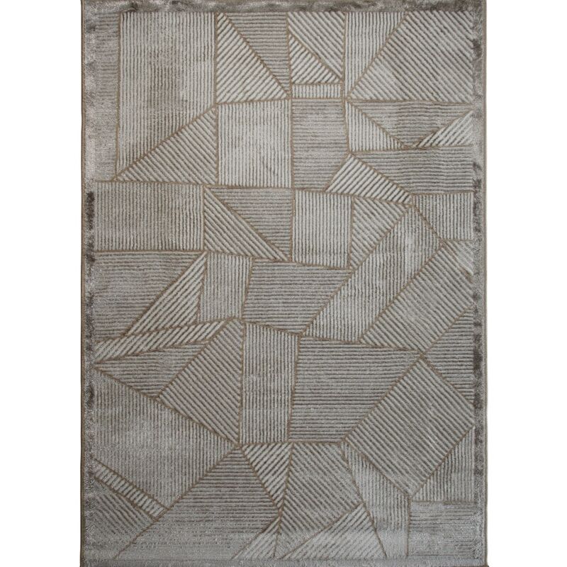 Thedecofactory - textura triangle - Tapis motifs géométriques beige 160x230