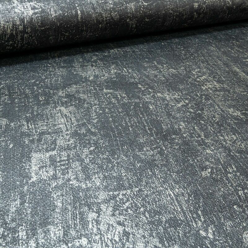 Wallpaper Decor - Texture Charcoal Wallpaper Black Gold Metallic Silver Distressed Industrial - Charcoal, Gold