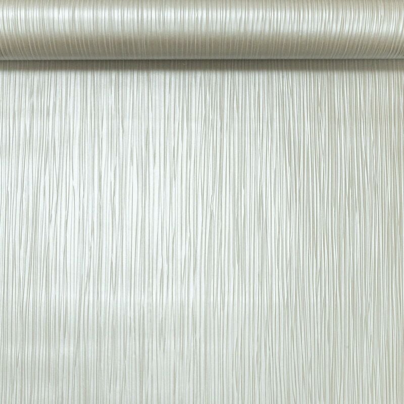 Plain Metallic Silver Taupe Sheen Textured Non Woven Wallpaper - Rasch