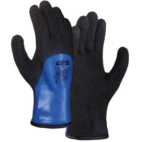 teXXor® Chemikalien-Schnittschutzhandschuhe PVC GEFÜTTERT, Blau/Schwarz
