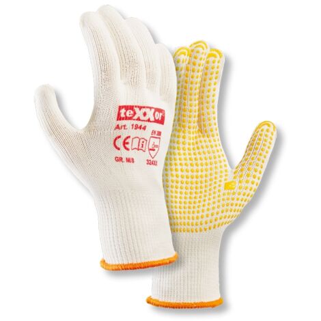 teXXor® Mittelstrick-Handschuhe BAUMWOLLE/NYLON, Beige/gelbe Noppen