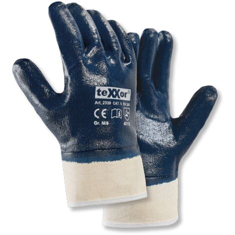 teXXor® Nitril-Handschuhe STULPE, Beige/Blau