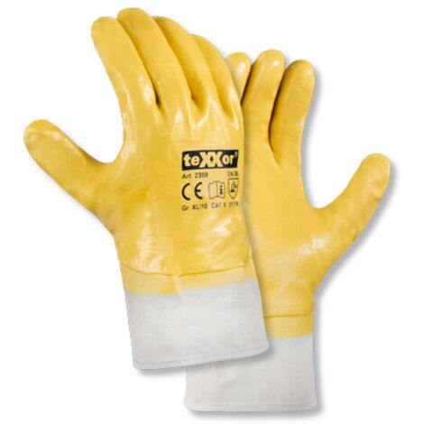 teXXor® Nitril-Handschuhe STULPE, Gelb/Beige