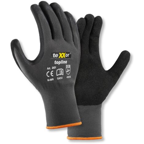 teXXor Nylon-Strickhandschuhe 243110 Gr.10 Kat.2, Nitril beschichtet