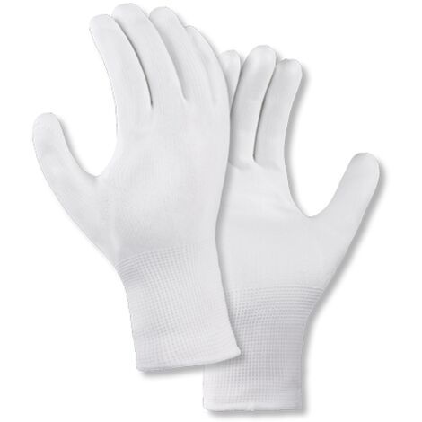teXXor® Polyester-Strickhandschuhe POLYURETHAN BESCHICHTET, Weiß/Weiß