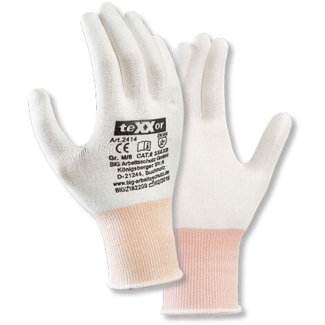 teXXor® Schnittschutz-Strickhandschuhe OHNE BESCHICHTUNG, Weiß