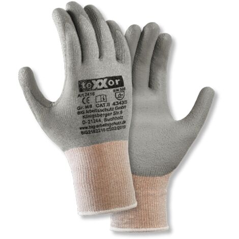 teXXor® Schnittschutz-Strickhandschuhe PU-BESCHICHTUNG, Grau/Grau