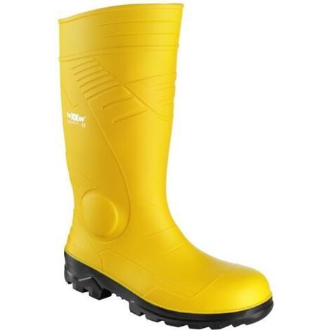 texxor Sicherheitsstiefel S5 PVC gelb mit Stahlkappe Gummistiefel SRC, 48