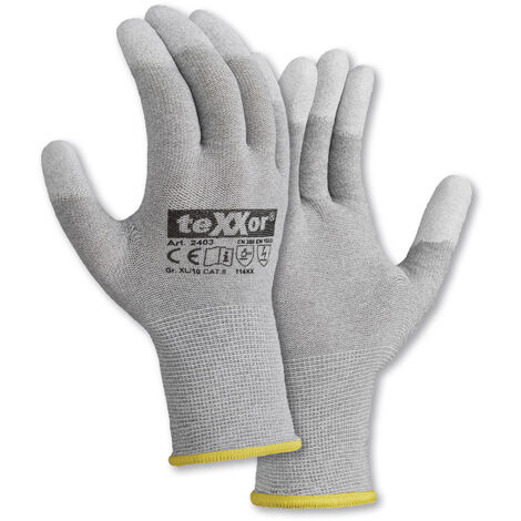 teXXor® Strickhandschuhe ESD 1, Grau/ Weiß
