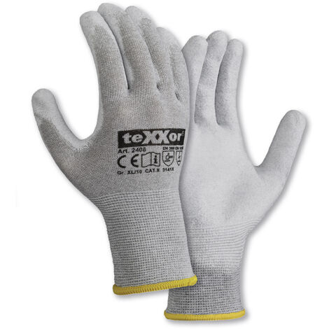 teXXor® Strickhandschuhe ESD 2, Grau/ Weiß