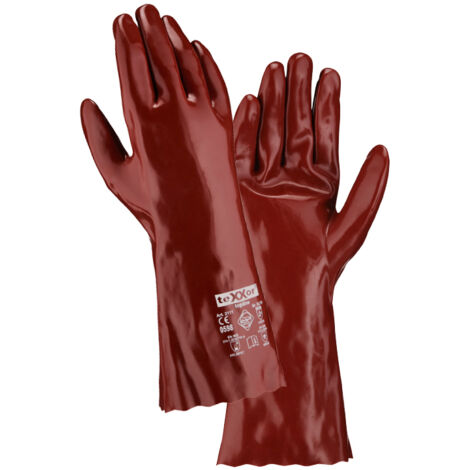 teXXor® topline Chemikalienschutz-Handschuh PVC ROTBRAUN, Kat. 3, 211110 Gr.10