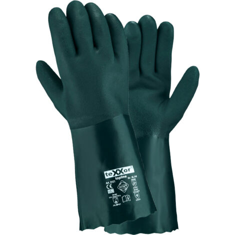 teXXor® topline Chemikalienschutzhandschuhe, Kat. 3 aus Polyvinyl 215110 Gr.10