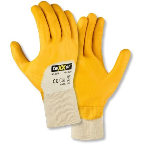 teXXor® topline Nitril-Handschuhe STRICKBUND, Gelb