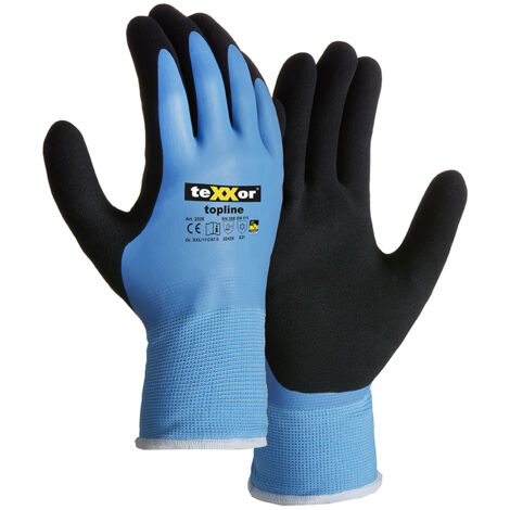 teXXor® TOPLINE Winterhandschuh LATEX blau/dunkelblau 222810 Gr.10