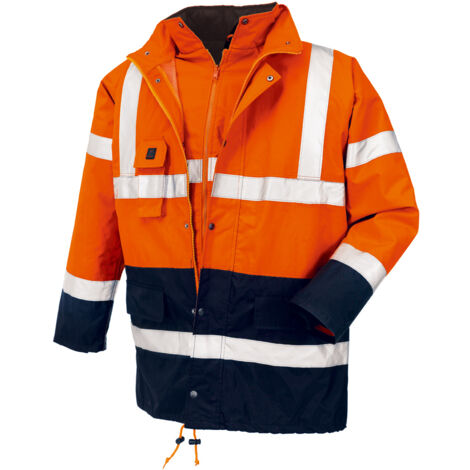 teXXor® Warnschutz-Parka CALGARY leuchtorange/navy 4108S Gr.S 100% Polyester