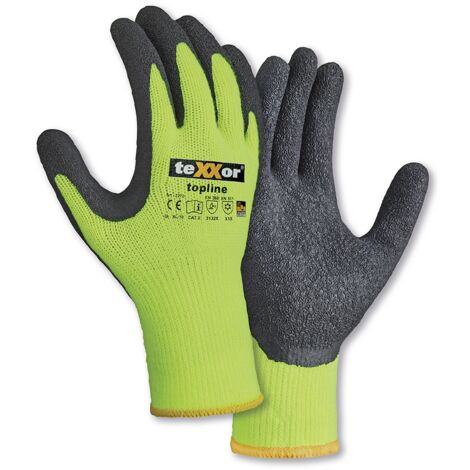 teXXor Winterhandschuhe, PolyAcryl 22709 Gr.9 Latexbeschichtung, gelb/blau