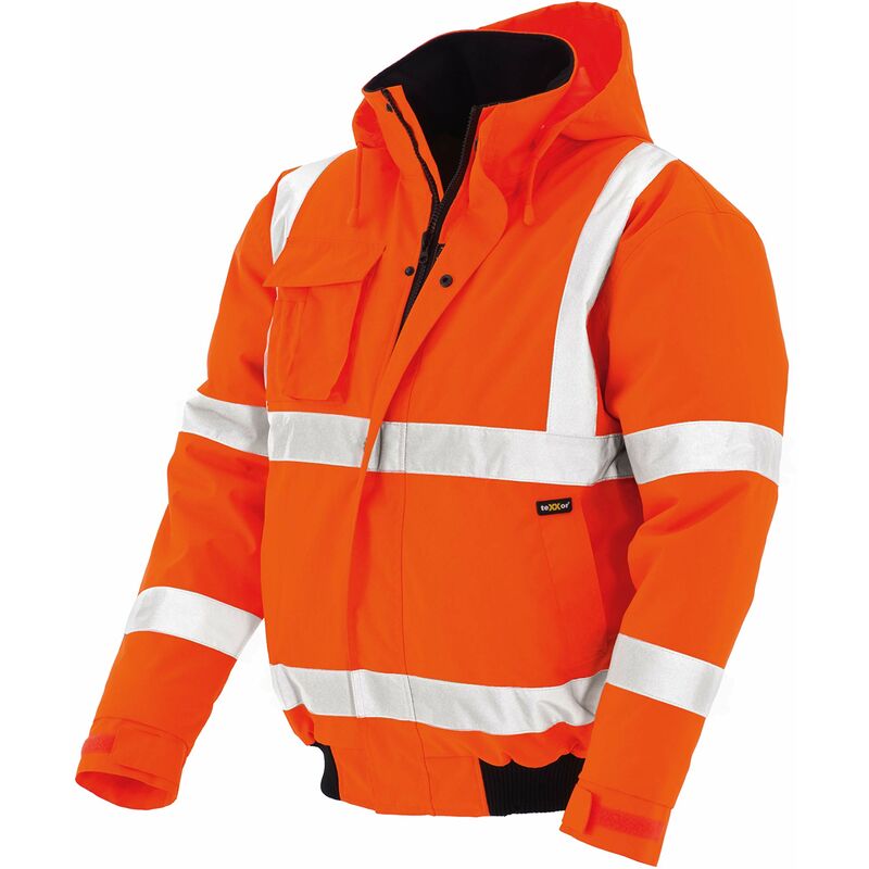 Image of Giacca catarifrangente Pilot Whistler impermeabile, antivento giacca da lavoro, Arancione, 4119 - Texxor