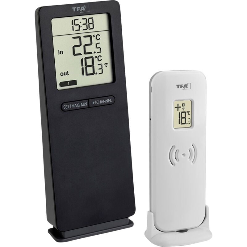 Image of TFA Dostmann Funk-Thermometer LOGOneo Funk-Thermometer digital Schwarz 30.3071.01