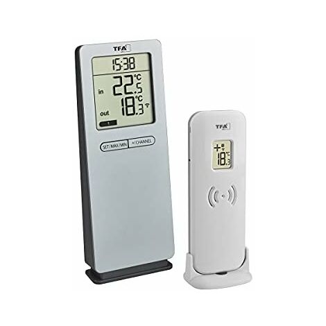 TFA 30.3071.54 ARGENT LOGO 2.0 THERMOMÈTRE RADIOTÉLÉC. TFA-DOSTMANN