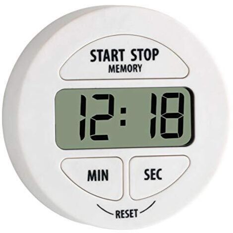 TFA 38.2022.02- Timer e cronometro, 54 x 54 x 16,5 mm, LR44, White