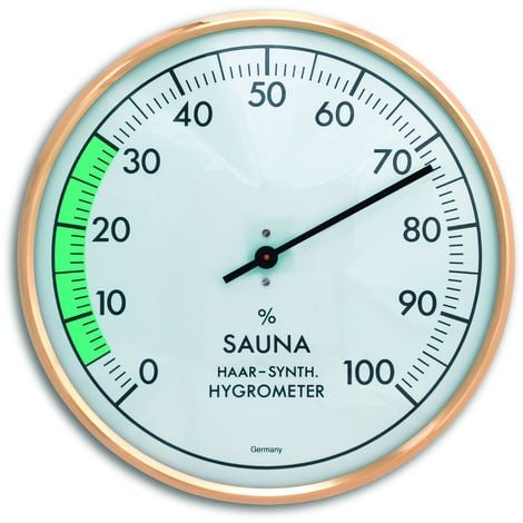 12/ x 12/ x 4/ cm Bianco TFA 40.1053.50/ Termometro per Sauna con Anello in policarbonato
