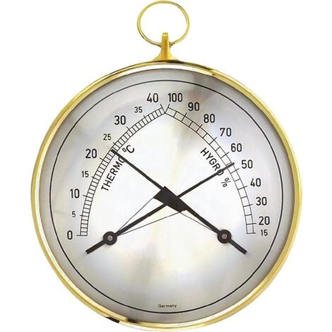 Thermo-Hygrometer Messber.0 b.40GradC/Luft 15-99% T.35mm Messingring