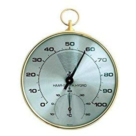 Barometro E Igrometro Analogico In Metallo Bianco Argento - Misuratore Temperatura E Umidità Per Interni/Esterni, Da Parete O Tavolo