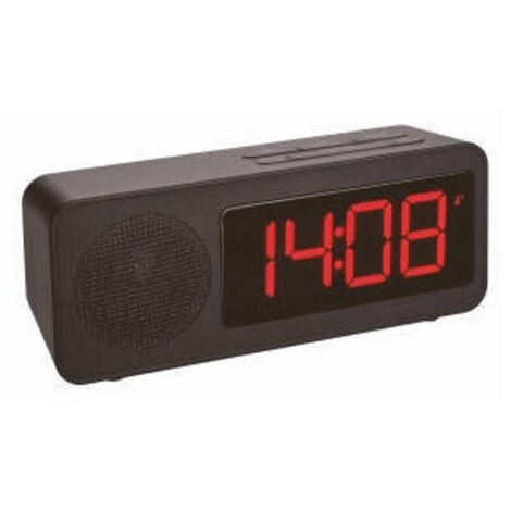 TFA 60.2546.01 Despertador digital negro diseño rectangular