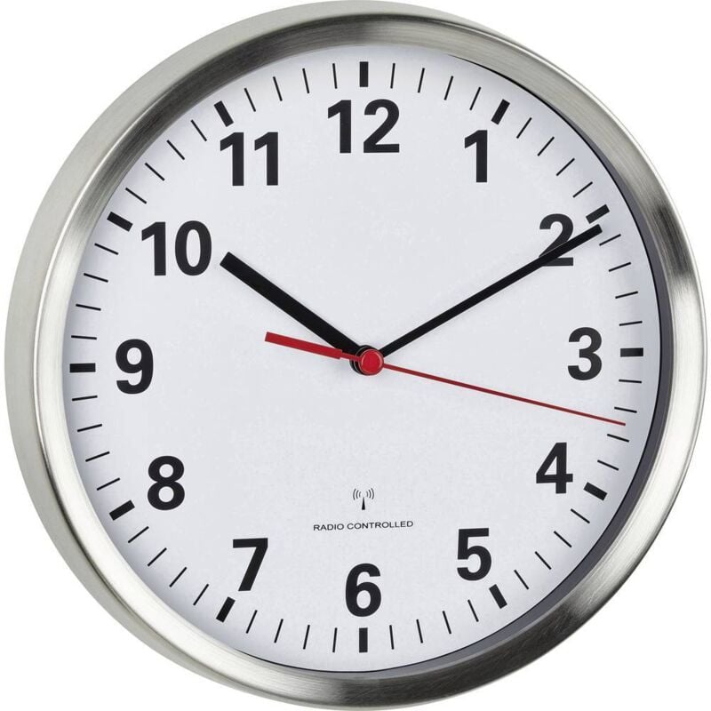 Tfa Dostmann - Horloge murale 60.3529.02 radiopiloté(e) 22 cm x 4.5 cm aluminium mécanisme d'horloge silencieux, fonction